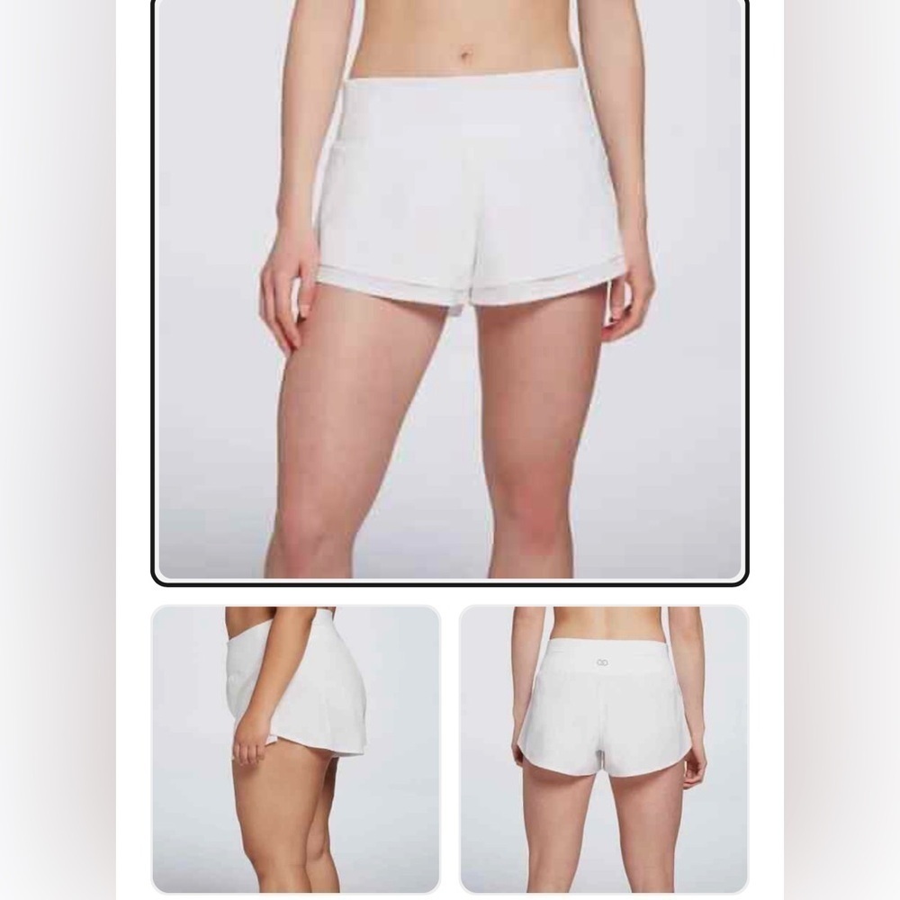 CALIA KICK IT UP MID RISE WHITE RUNNING SHORTS NEW WITH TAGS